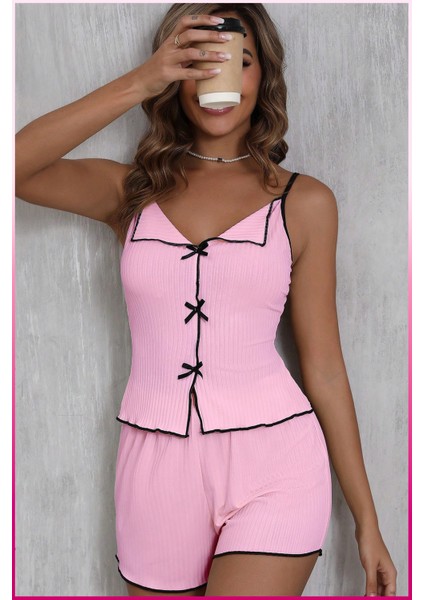 Şortlu Pijama Takımı , Ince Askılı Kadın Gecelik