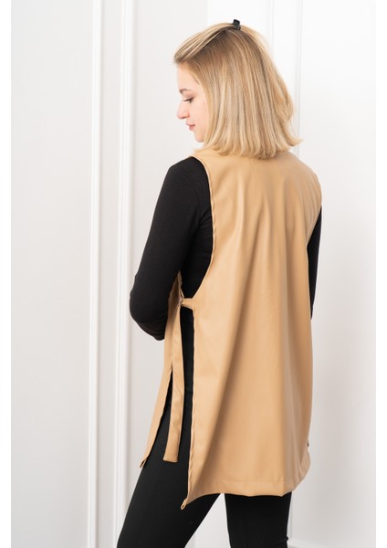 Arden Luxe Deri Şardonlu Uzun Yelek 9086 fırsatları