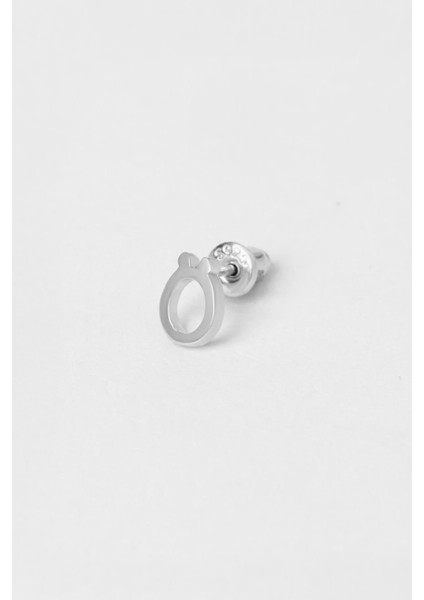 My Story Ö Harfi 18 Ayar Beyaz Altın Kaplama Gümüş Tek Küpe