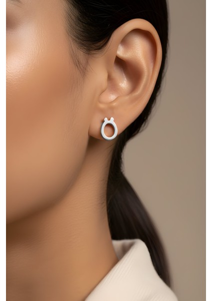 My Story Ö Harfi 18 Ayar Beyaz Altın Kaplama Gümüş Tek Küpe fiyatları