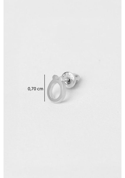 My Story Ö Harfi 18 Ayar Beyaz Altın Kaplama Gümüş Tek Küpe modelleri