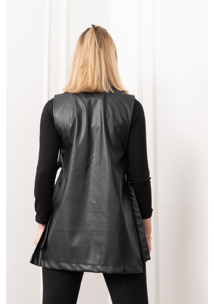 Arden Luxe Deri Şardonlu Uzun Yelek 9086 fırsatları