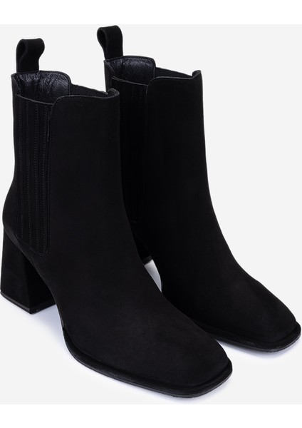 Kadın Hakiki Deri Siyah Süet Topuklu Bot 1135 1002 Bn Bot SK25-26 Sıyah Suet fiyatları