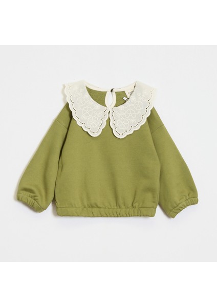 Kız Çocuk Yakalı Kalp Desenli Takım fiyatları