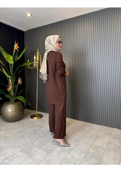 1 Sınıf Esnek Kumaş Alt Üst Takım-Oysho Kahve fırsatları