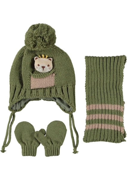 Bebek Şapka-Atkı-Eldiven 3’lü Takım
