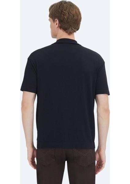 Siyah Polo Yaka Düz Örgü Triko indirimleri