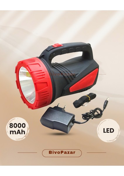 El Feneri Projektör Şarjlı Tiger Torch TR-2630 - Şarjlı El Lambası