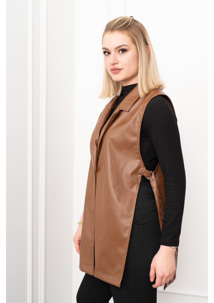 Arden Luxe Deri Şardonlu Uzun Yelek 9086 fırsatları