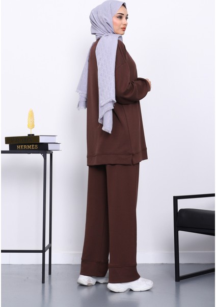 Kahverengi Tek Cepli Tunik Pantolonlu Modal Takım fırsatları