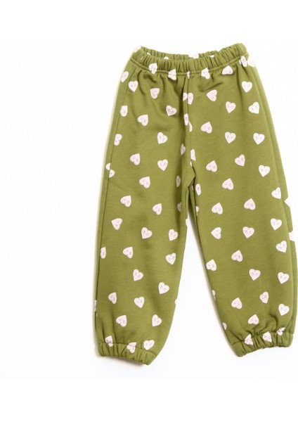 Kız Çocuk Yakalı Kalp Desenli Takım modelleri