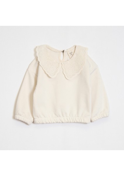 Kız Çocuk Yakalı Kalp Desenli Takım modelleri