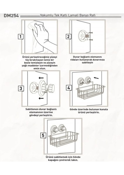Vakumlu Banyo Duvar Rafı Şampuanlık Vantuzlu Siyah indirimleri