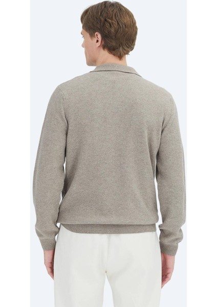 Vizon Polo Yaka Selanik Yün Karışımlı Triko Kazak indirimleri