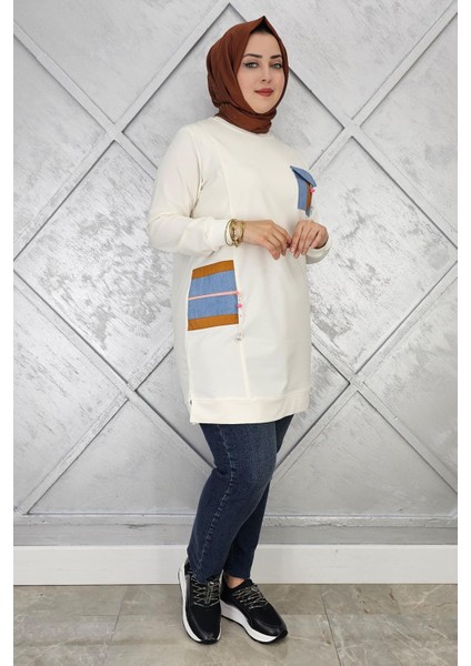 Kadın Nervür Dikim Taş Detaylı Tesettür Tunik fiyatları