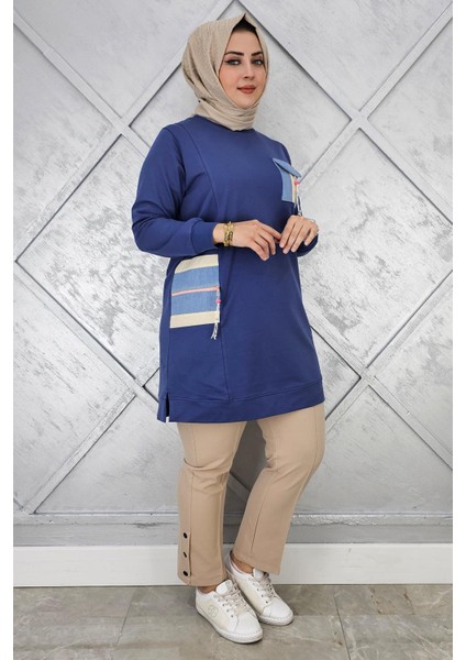 Kadın Nervür Dikim Taş Detaylı Tesettür Tunik fiyatları