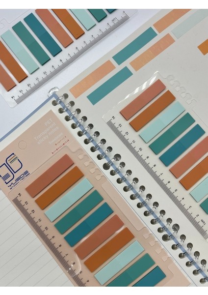 10 Renkli Cetvelli Turuncu ve Turkuaz Tonları Indeks Sticker/index/postit/post-It/kitap Ayracı/not Kağıdı modelleri