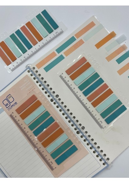 10 Renkli Cetvelli Turuncu ve Turkuaz Tonları Indeks Sticker/index/postit/post-It/kitap Ayracı/not Kağıdı indirimleri