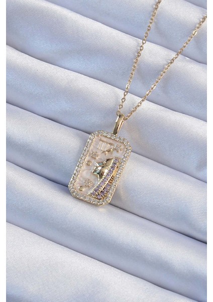 316L Çelik Zincir Altın Renk Zirkon Taşlı Yüz Figürlü Tarot Kolye fiyatları