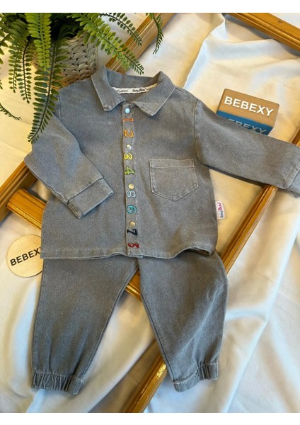 Rakamlı Gömlek Takım Gri fiyatları