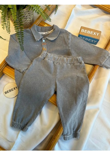 Rakamlı Gömlek Takım Gri modelleri