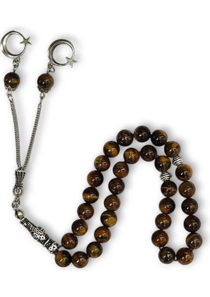 Doğal Taş Kaplangözü Tesbih 8mm Küre Kesim 608-2