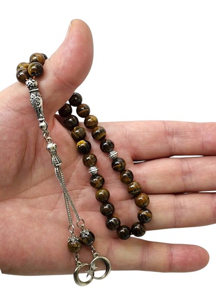 Doğal Taş Kaplangözü Tesbih 8mm Küre Kesim 608-2 fiyatları