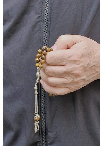 Doğal Taş Kaplangözü Tesbih 8mm Küre Kesim 608-2 indirimleri