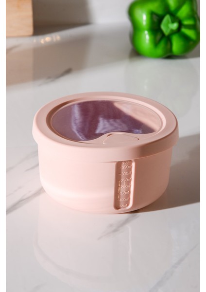 Pastel Hava Sızdırmaz Yuvarlak Silikon Saklama Kabı 400 ml | Pembe fiyatları