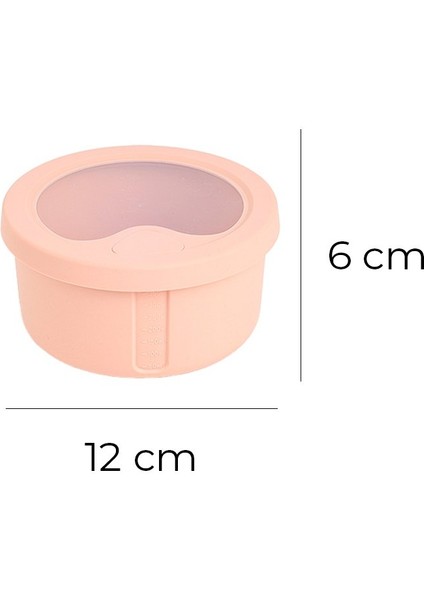 Pastel Hava Sızdırmaz Yuvarlak Silikon Saklama Kabı 400 ml | Pembe indirimleri