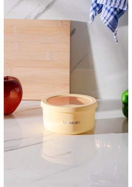 Pastel Hava Sızdırmaz Yuvarlak Silikon Saklama Kabı 400 ml | Sarı fırsatları