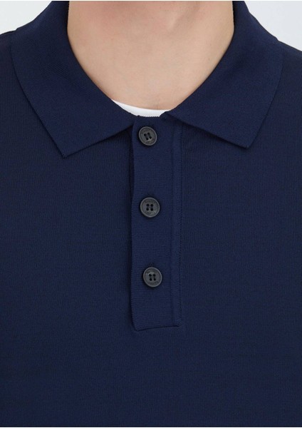 Lacivert Polo Yaka Düz Örgü Triko modelleri