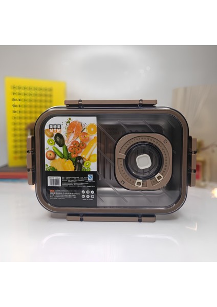 Buzlukta Gıda Saklama Kabı Paslanmaz Çelik ve Tarih Detaylı 2,2 Lt