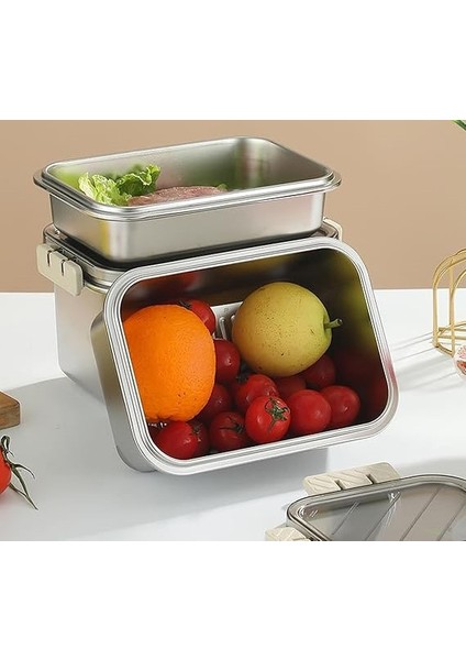 Buzlukta Gıda Saklama Kabı Paslanmaz Çelik ve Tarih Detaylı 2,2 Lt fiyatları