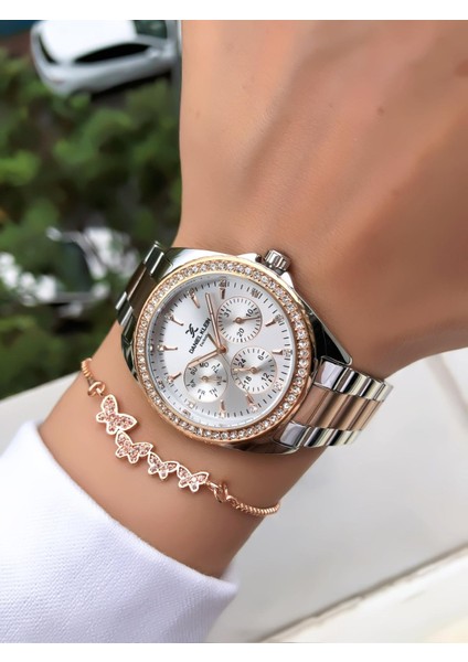 Marka Rose Renk Multifonksiyon Çelik Kadın Kol Saati Bileklik Hediyeli fiyatları