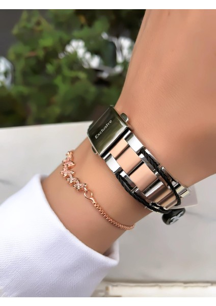 Marka Rose Renk Multifonksiyon Çelik Kadın Kol Saati Bileklik Hediyeli fırsatları