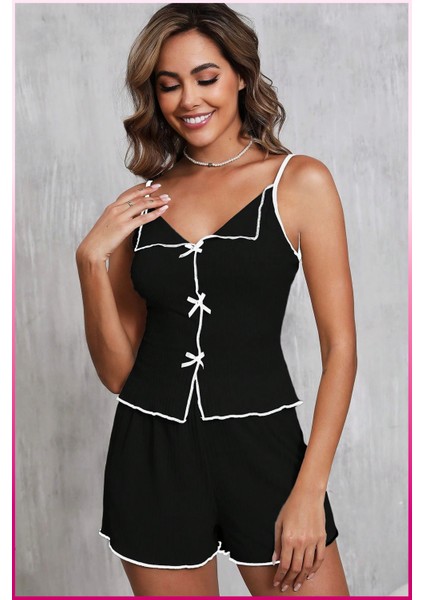 Şortlu Pijama Takımı , Ince Askılı Kadın Gecelik