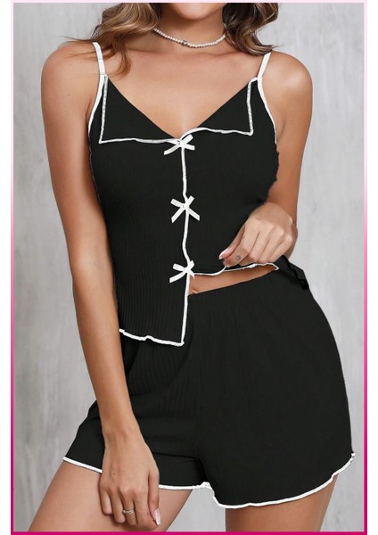 Şortlu Pijama Takımı , Ince Askılı Kadın Gecelik