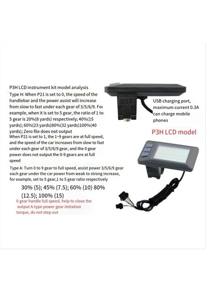 Elektrikli Scooter Için P3H LCD Ekran Kontrol Cihazı Elektrikli Bisiklet Ölçer (Yurt Dışından) modelleri