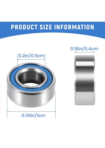 Bilyalı Rulman Çelik Çift Ekranlı Minyatür Bilyalı Rulmanlar, Mavi (Yurt Dışından) indirimleri