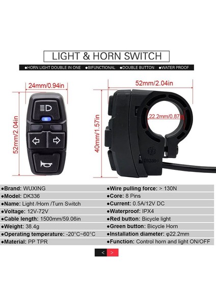 36V 48V 52V 60V Için Ön/arka Işık Elektrikli Bisiklet LED Işıkları Seti (Yurt Dışından) fiyatları