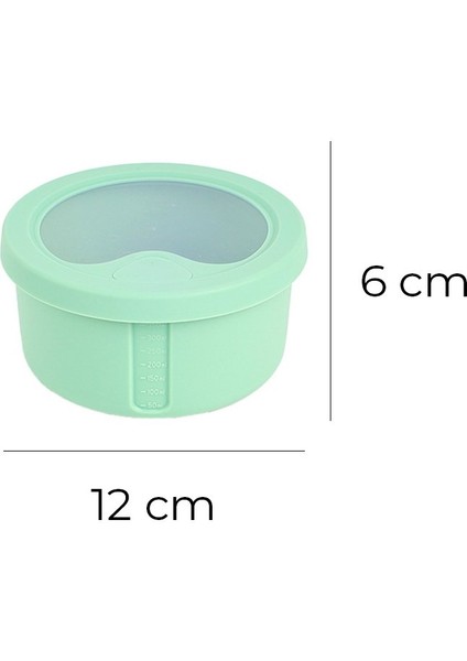 Pastel Hava Sızdırmaz Yuvarlak Silikon Saklama Kabı 400 ml | Yeşil indirimleri