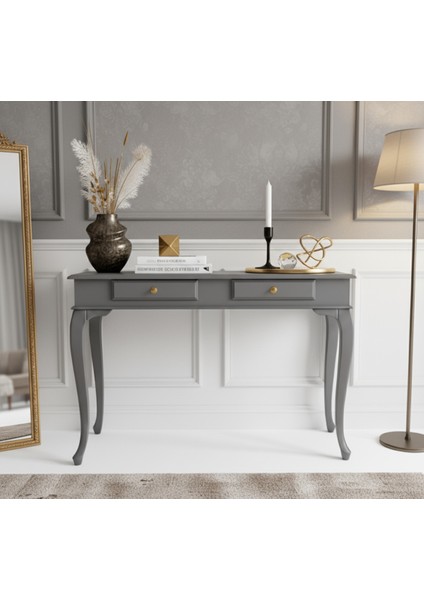 100 cm Masif Çekmeceli Lükens Gri Dresuar