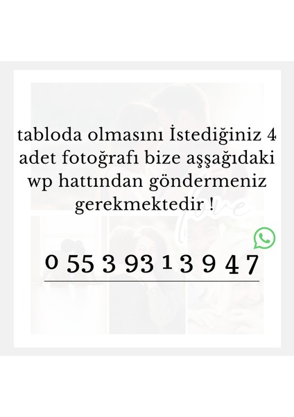 Kişiye Özel Fotoğraf Kolajı “love” Temalı Çerçeveli Tablo (A4 - 21X29,7 Cm) fiyatları