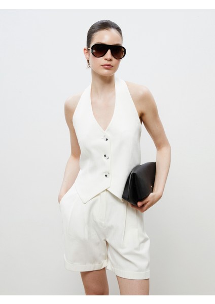 V Yaka Kadın Klasik Yelek