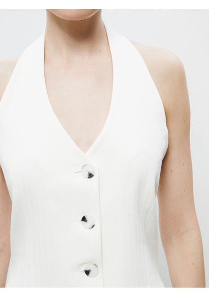 V Yaka Kadın Klasik Yelek modelleri