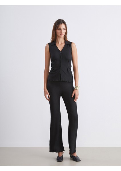 Gömlek Yaka Dokulu Kadın Yelek fiyatları