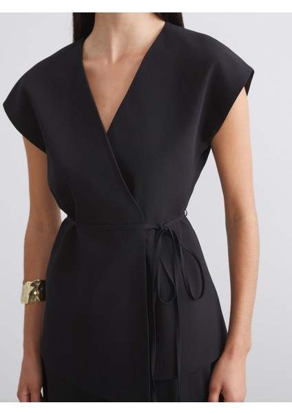 Kruvaze Yaka Kadın Klasik Yelek modelleri