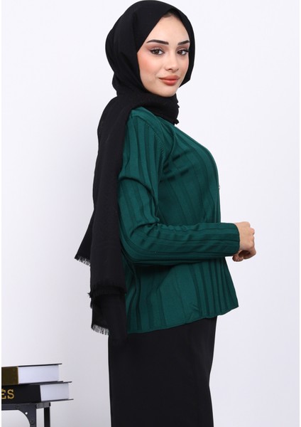 Zümrüt Yeşili Soğuk İplik Düğmeli Hırka fırsatları