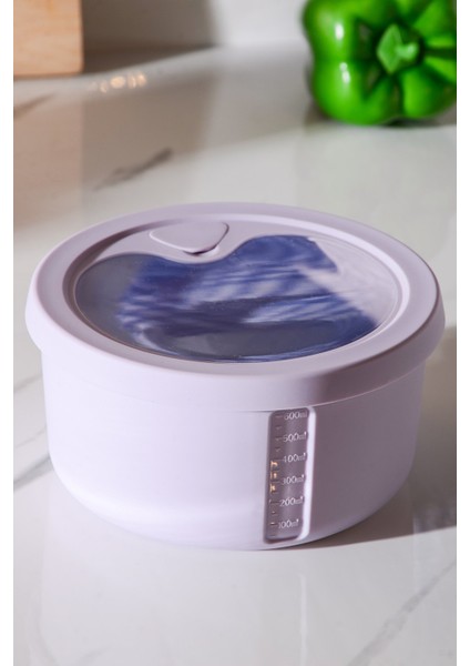 Pastel Hava Sızdırmaz Yuvarlak Silikon Saklama Kabı 600 ml | Mor fiyatları